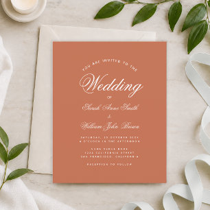 Faire-part de mariage pas cher Terracotta Blanc Sc