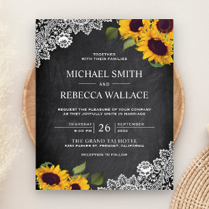 Faire-part de mariage pas cher Tournesol Tableau n