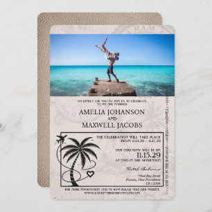 Faire-part de mariage Passport Bahamas Brown