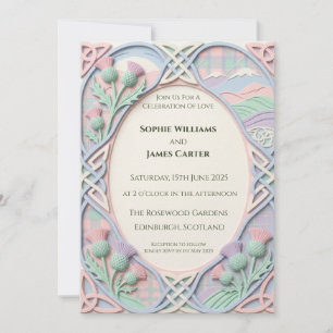 Faire-part de mariage Pastel Celtic Highland