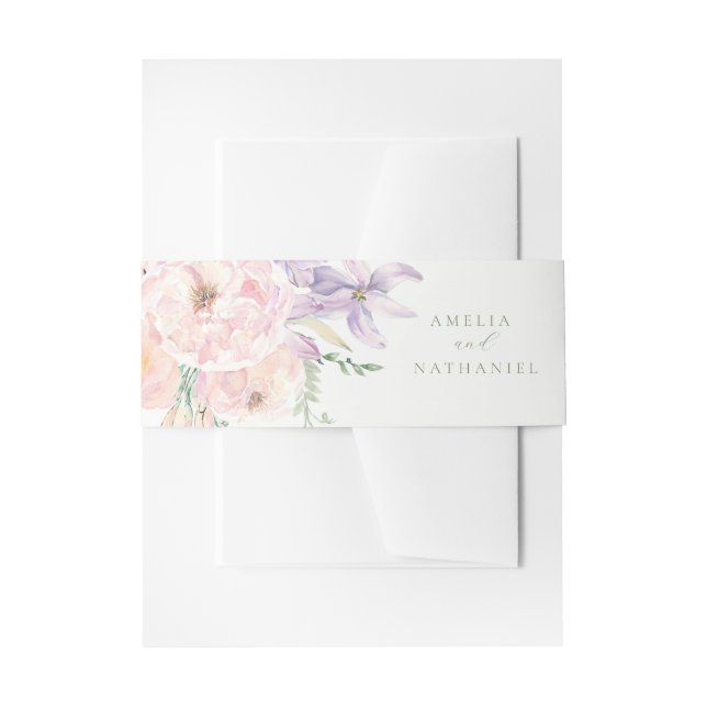 Faire-part de mariage Pastel Garden avec bandeau v (Devant example)