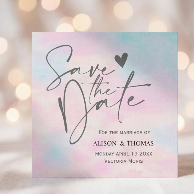 Faire-part de mariage Pastel Romantique – Rose et  (#SaveTheDate
#CalligraphyWedding
#MinimalWedding
#RomanticWedding
#ElegantStationery
#ModernBride
)
