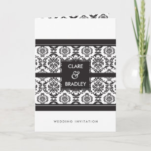 FAIRE-PART DE MARIAGE :: paysage damassé noir
