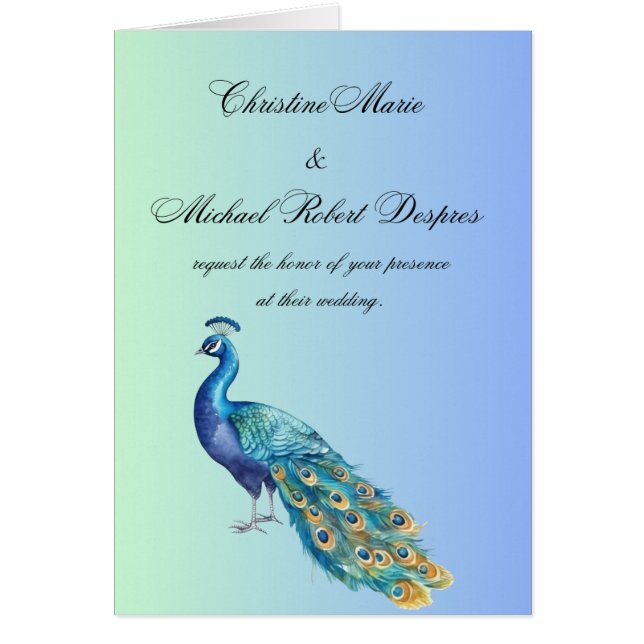 Faire-part de mariage Peacock (Devant)