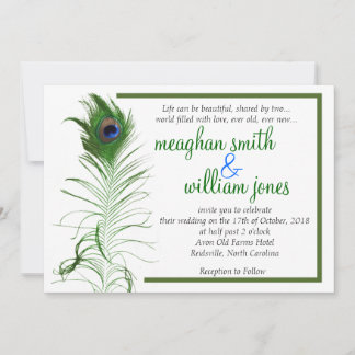 Faire-part de mariage Peacock 5X7