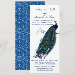 Faire-part de mariage Peacock brillant