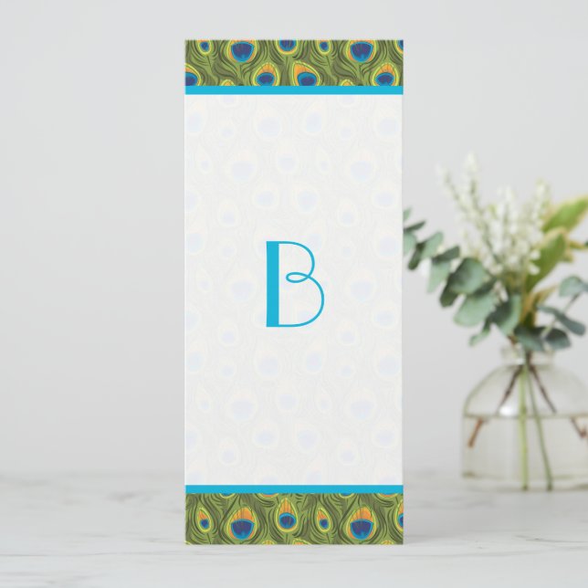 Faire-part de mariage Peacock Feather (Debout devant)