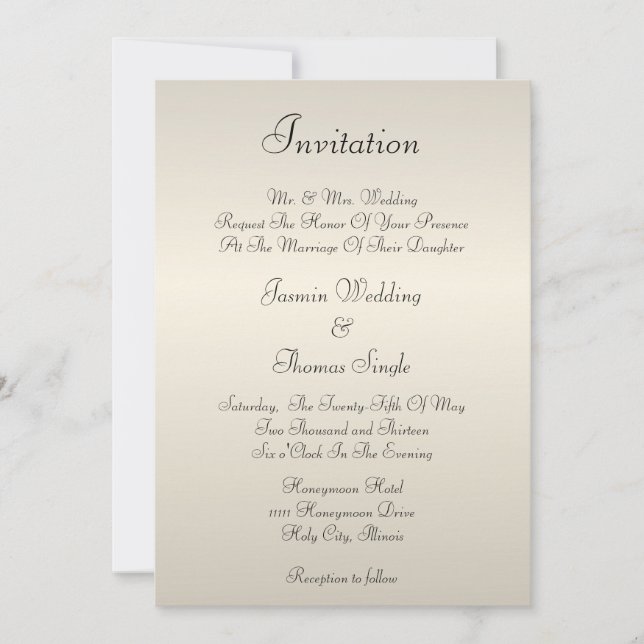 Faire-part de mariage Pearl Cream (Devant)