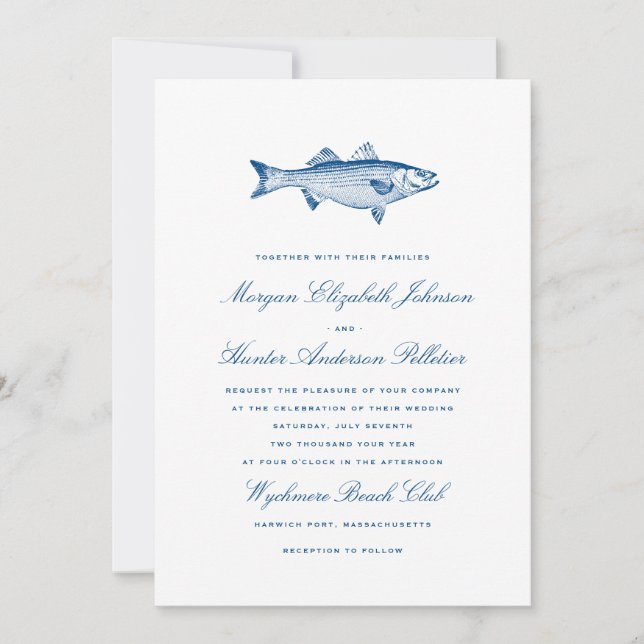 Faire-part de mariage pêche | Mariage nautique (Devant)