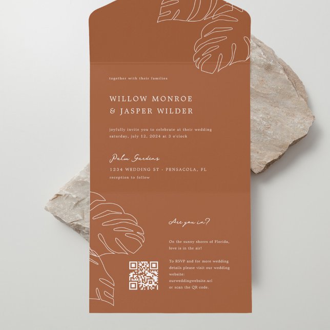 Faire-part de mariage Pensacola avec RSVP QR Code (Créateur téléchargé)