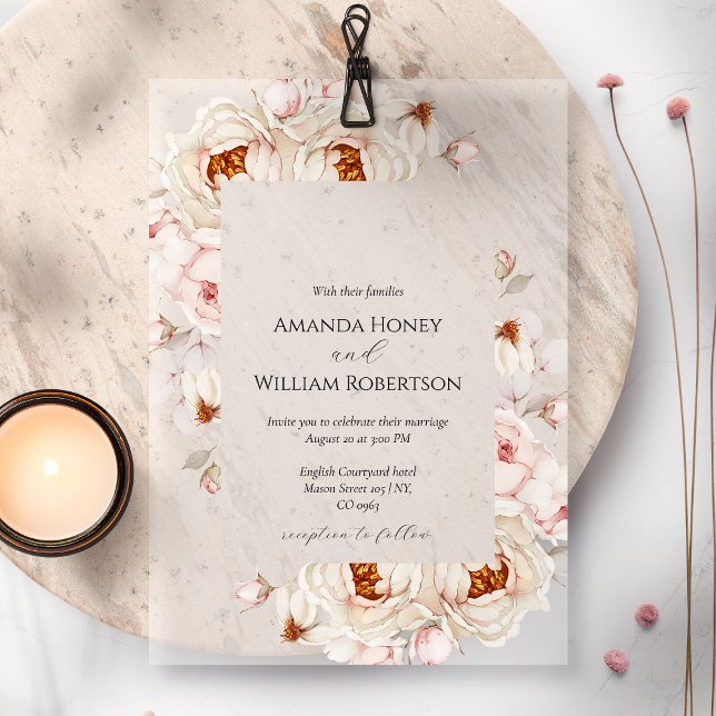 Faire-part de mariage Peony Bouquet (Créateur téléchargé)