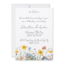 Faire-part de mariage personnalisable à fleurs sau