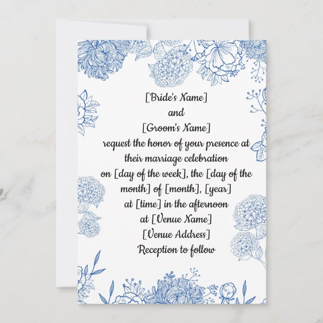 Faire-part de mariage personnalisable avant et arr (Devant)