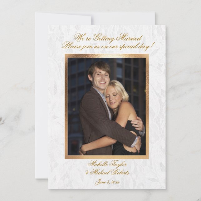 Faire-part de mariage personnalisable de photo (Devant)