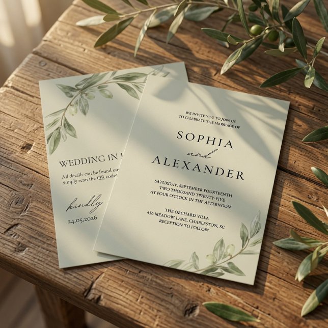 Faire-part de mariage personnalisé avec branche d' (Créateur téléchargé)