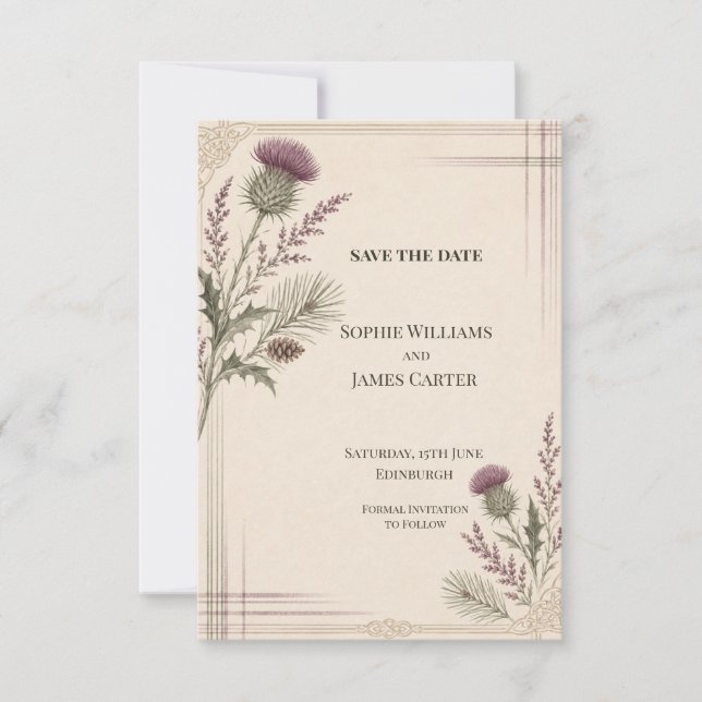 Faire-part de mariage personnalisé avec date de ré (Devant)