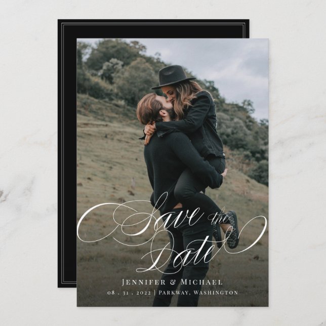 Faire-part de mariage personnalisé avec photo (Devant / Derrière)