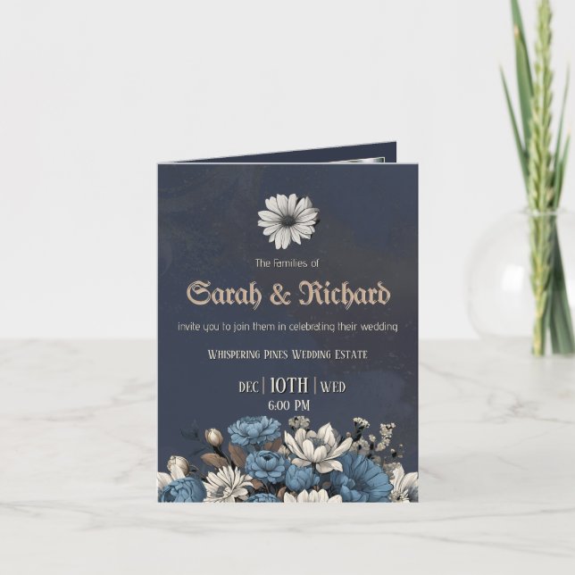 Faire-part de mariage personnalisé avec photo Flor (Devant)