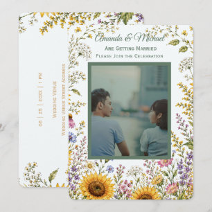 Faire-part de mariage personnalisé avec photo flor