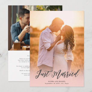 Faire-part de mariage personnalisé avec photo rect