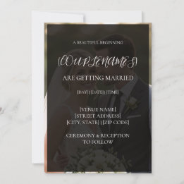 Faire-part de mariage personnalisé avec superposit
