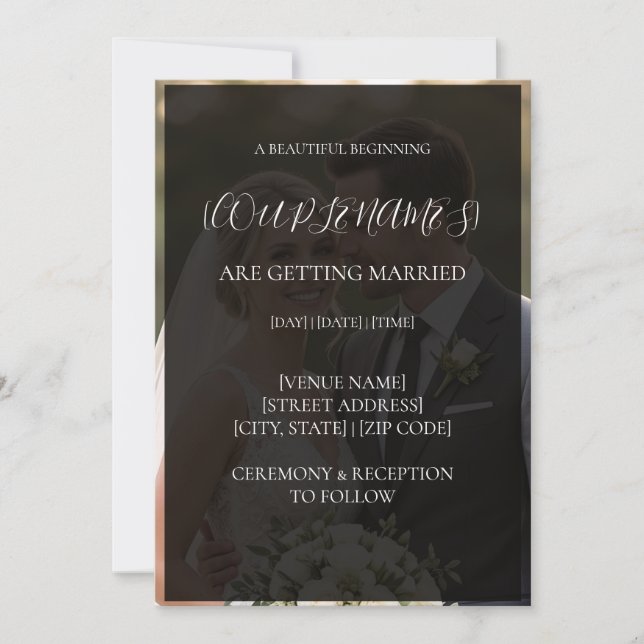 Faire-part de mariage personnalisé avec superposit (Devant)
