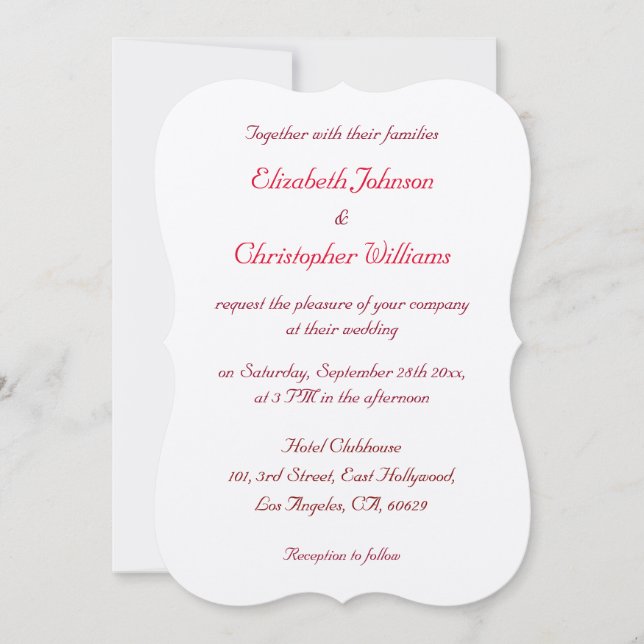 Faire-part de mariage personnalisé en papier kraft (Devant)