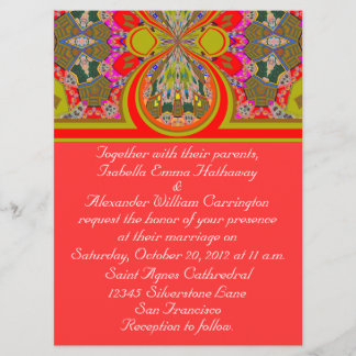 Faire-part de mariage personnalisé Rouge Élégant 2