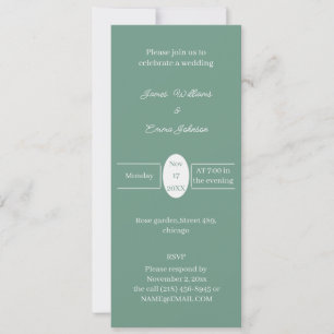 Faire-part de mariage personnalisée verte simple