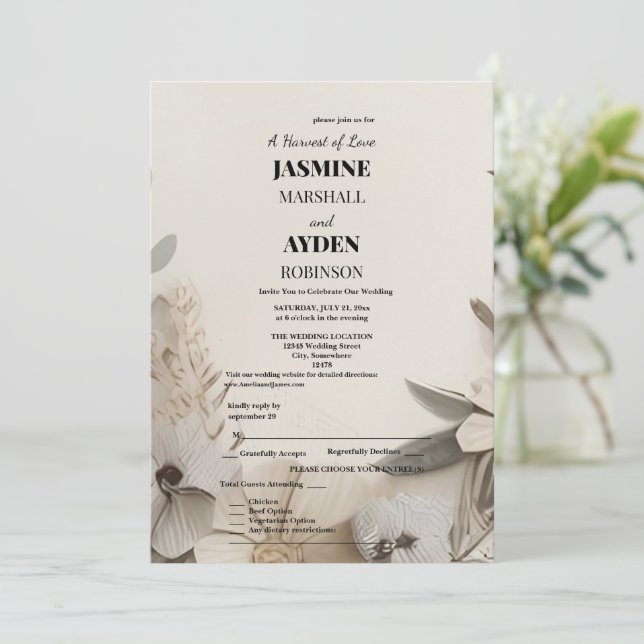 Faire-part de Mariage Personnalisés Élégants (Debout devant)