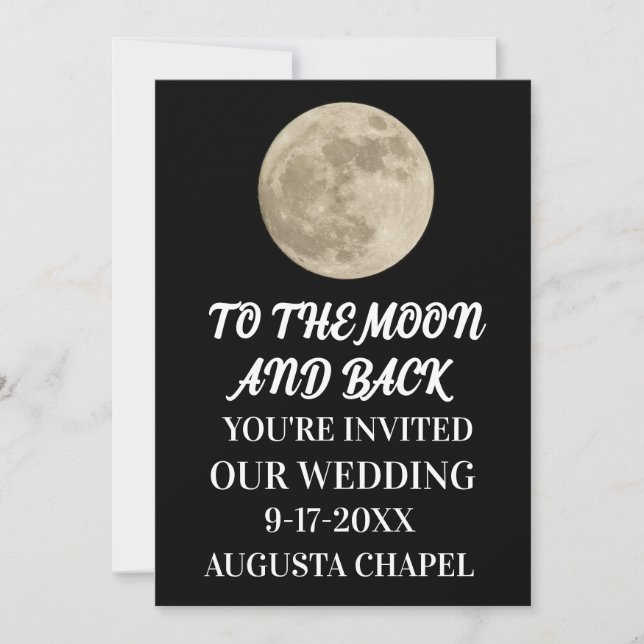 Faire-part de mariage personnalisés LUNE & RETOUR (Devant)