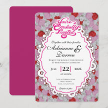 Faire-part de mariage Petale de Rose 1 avec Lettre