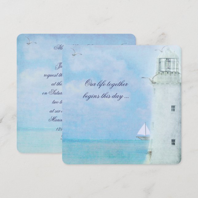 Faire-part de mariage phare (Devant / Derrière)