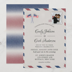 Faire-part de mariage photo 4 juillet vintage