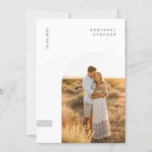 Faire-part de mariage photo à arche élégante simpl