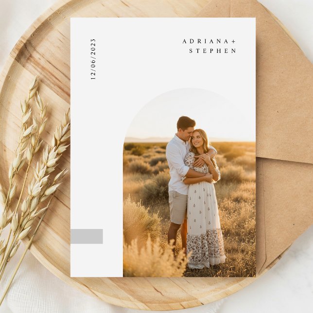 Faire-part de mariage photo à arche élégante simpl (Créateur téléchargé)