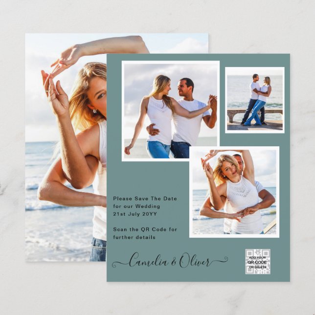 Faire-part de mariage photo à petit budget avec co (Devant / Derrière)