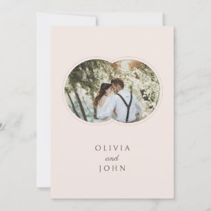 Faire-part de mariage photo Anneaux romantiques