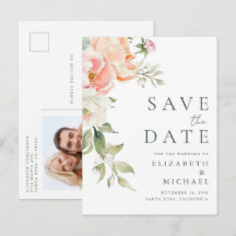 Faire-part de mariage photo aquarelle florale