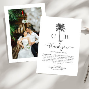 Faire-part de mariage photo avec palmiers tropicau
