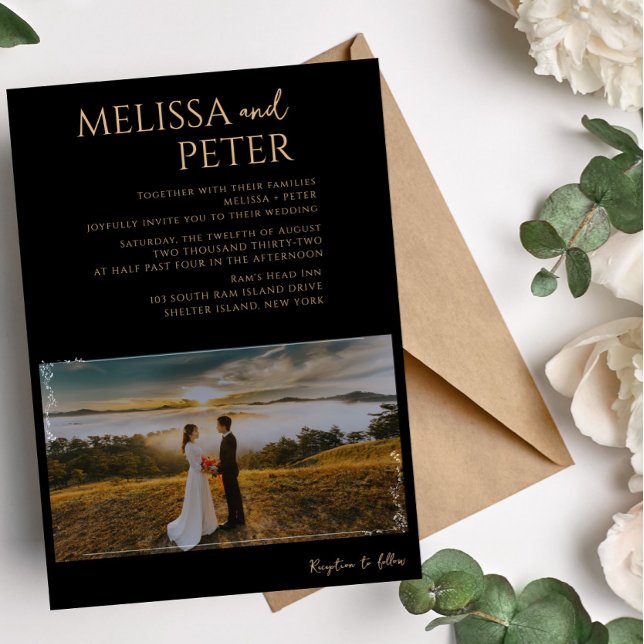 Faire-part de mariage photo Black Gold Alcok Enk (Créateur téléchargé)