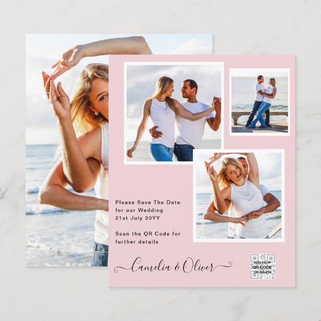 FAIRE-PART DE MARIAGE photo BUDGET Date d'enregist (Devant / Derrière)