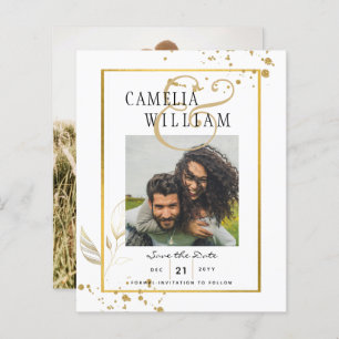 FAIRE-PART DE MARIAGE PHOTO BUDGET White Gold
