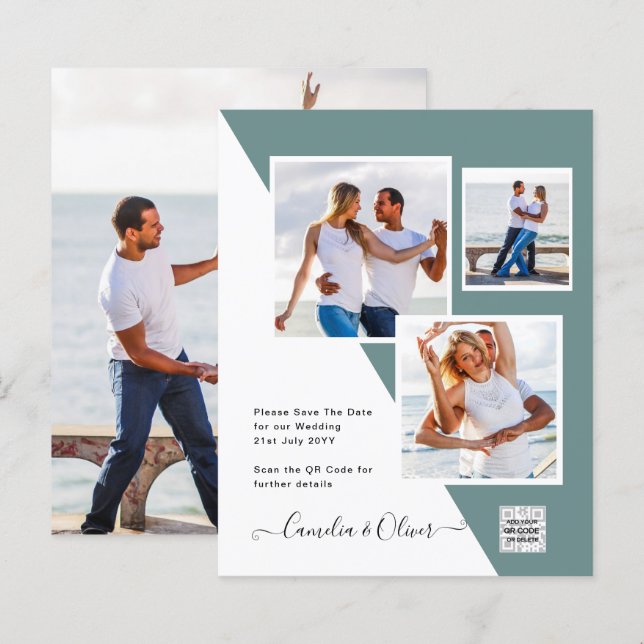 Faire-part de mariage photo budgétaire Date d'enre (Devant / Derrière)