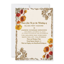 Faire-part de mariage photo Californie Poppy Or 5x