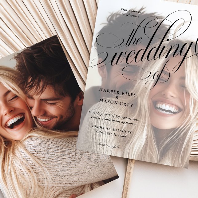 Faire-part de mariage photo Calligraphie (Créateur téléchargé)