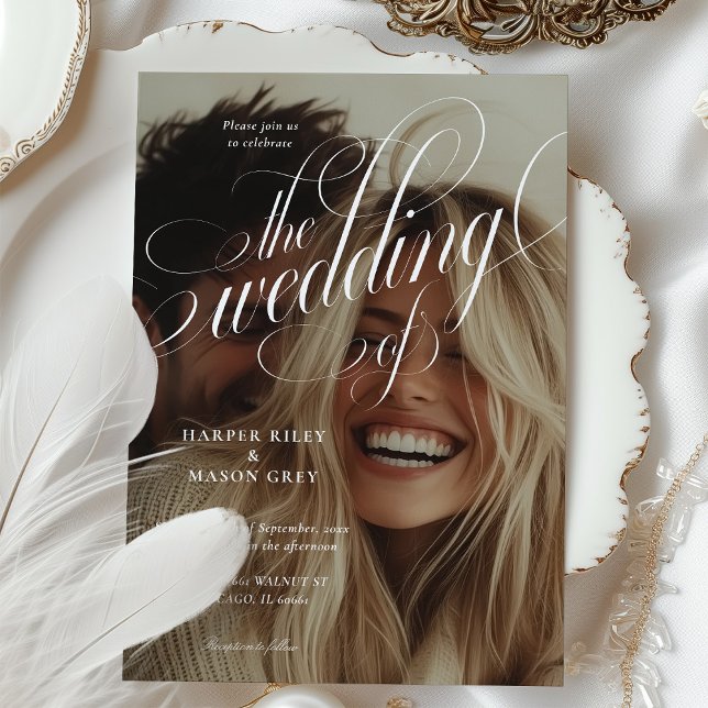 Faire-part de mariage photo Calligraphie (Créateur téléchargé)