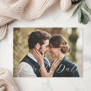 Faire-part de mariage photo calligraphié fantaisis