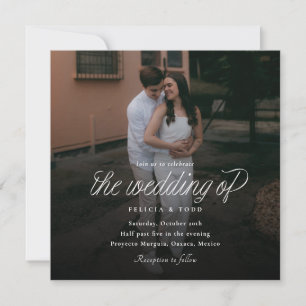 Faire-part de mariage photo carré minimaliste ruba
