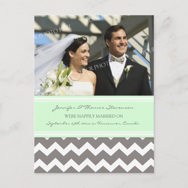 Faire-part de mariage Photo Cartes postales Gris (Devant)